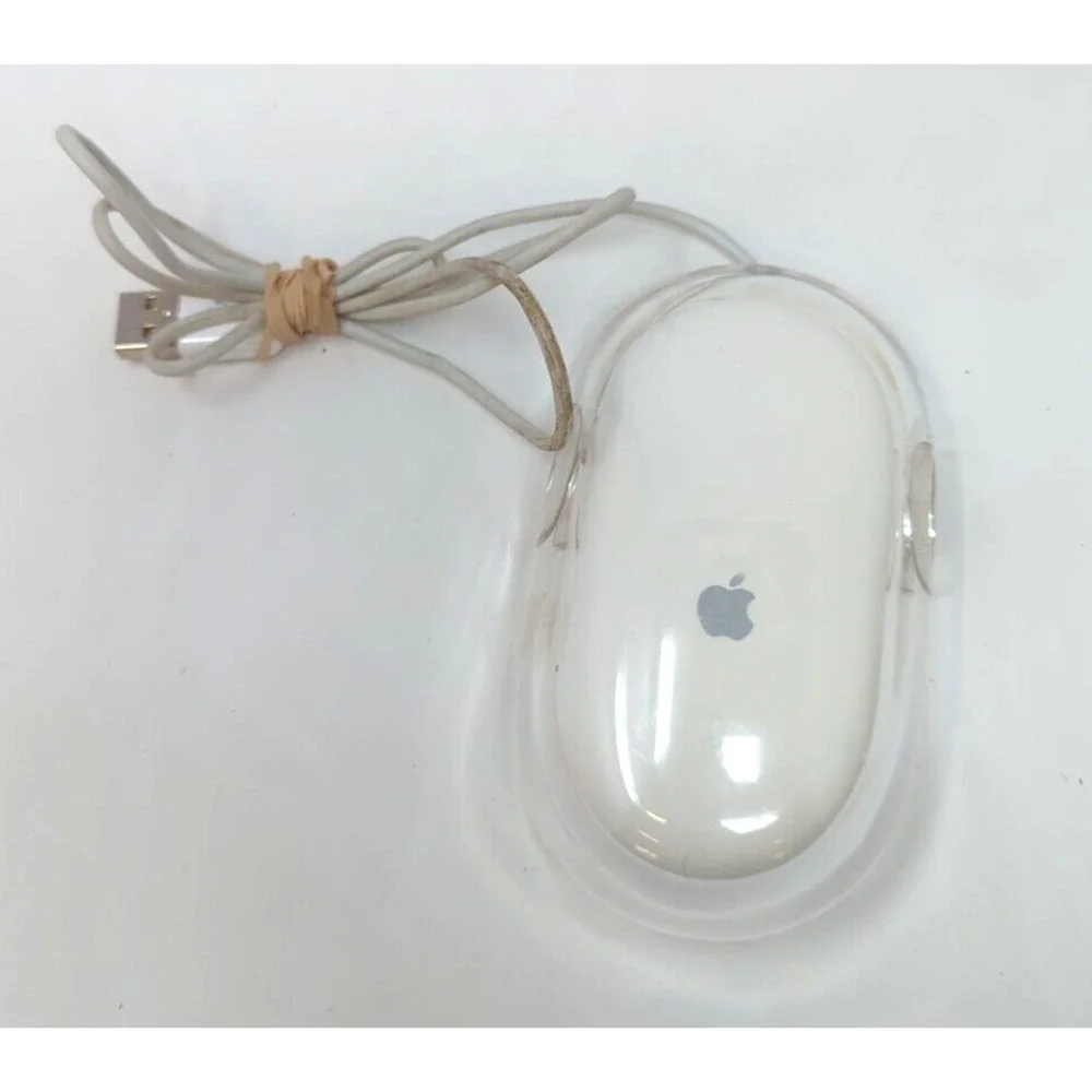 Apple Desktop Wired USB Pro Mouse Model M5769 Clear & White for iMac Computer